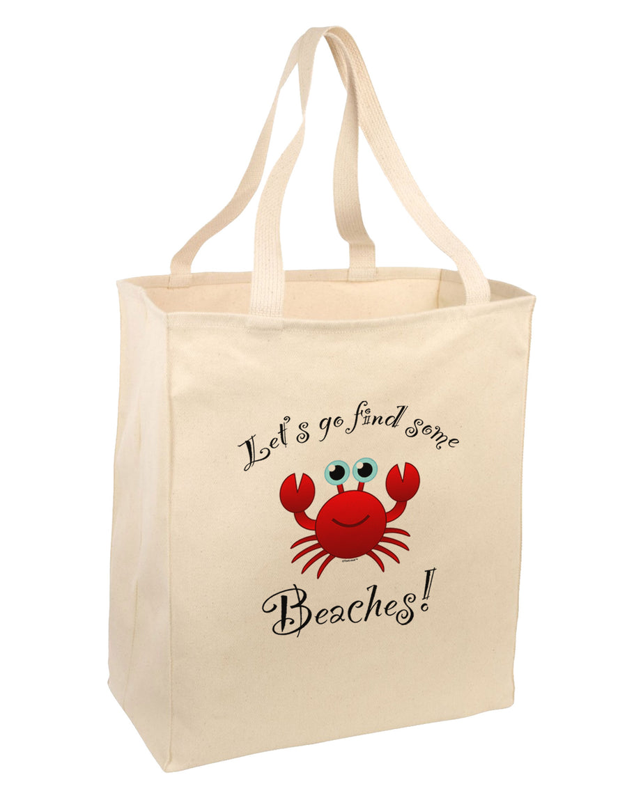 Lets Go Find Some Beaches Large Grocery Tote Bag-Grocery Tote-TooLoud-Natural-Large-Davson Sales