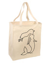 Mermaid Outline Large Grocery Tote Bag-Grocery Tote-TooLoud-Natural-Large-Davson Sales