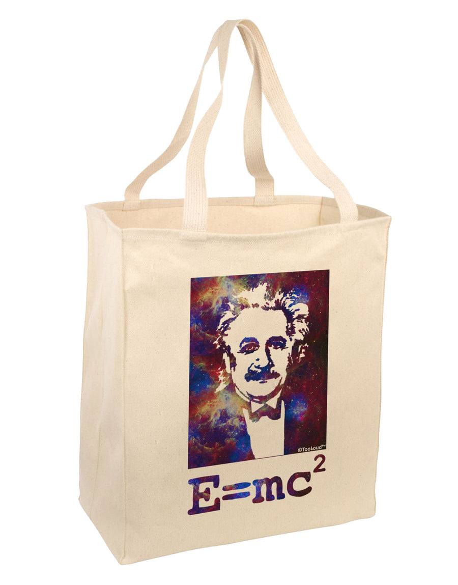 Cosmic Galaxy - E equals mc2 Large Grocery Tote Bag by TooLoud-Grocery Tote-TooLoud-Natural-Large-Davson Sales