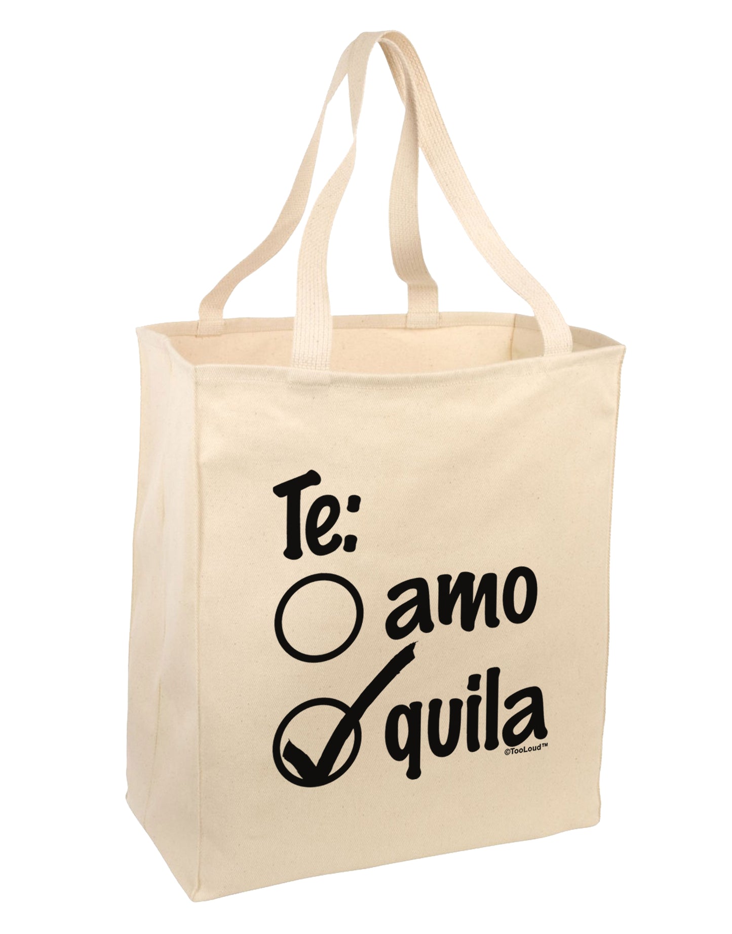 Tequila Checkmark Design Large Grocery Tote Bag by TooLoud-Grocery Tote-TooLoud-Natural-Large-Davson Sales
