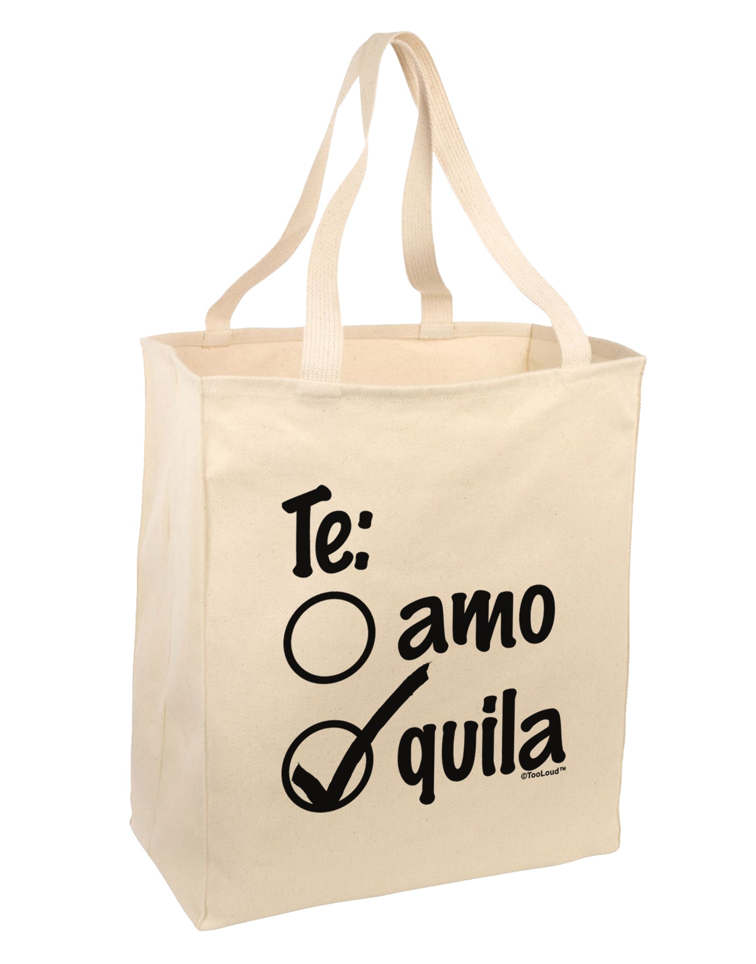 Tequila Checkmark Design Large Grocery Tote Bag by TooLoud-Grocery Tote-TooLoud-Natural-Large-Davson Sales