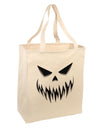 Scary Evil Jack O' Lantern Pumpkin Face Large Grocery Tote Bag-Grocery Tote-TooLoud-Natural-Large-Davson Sales