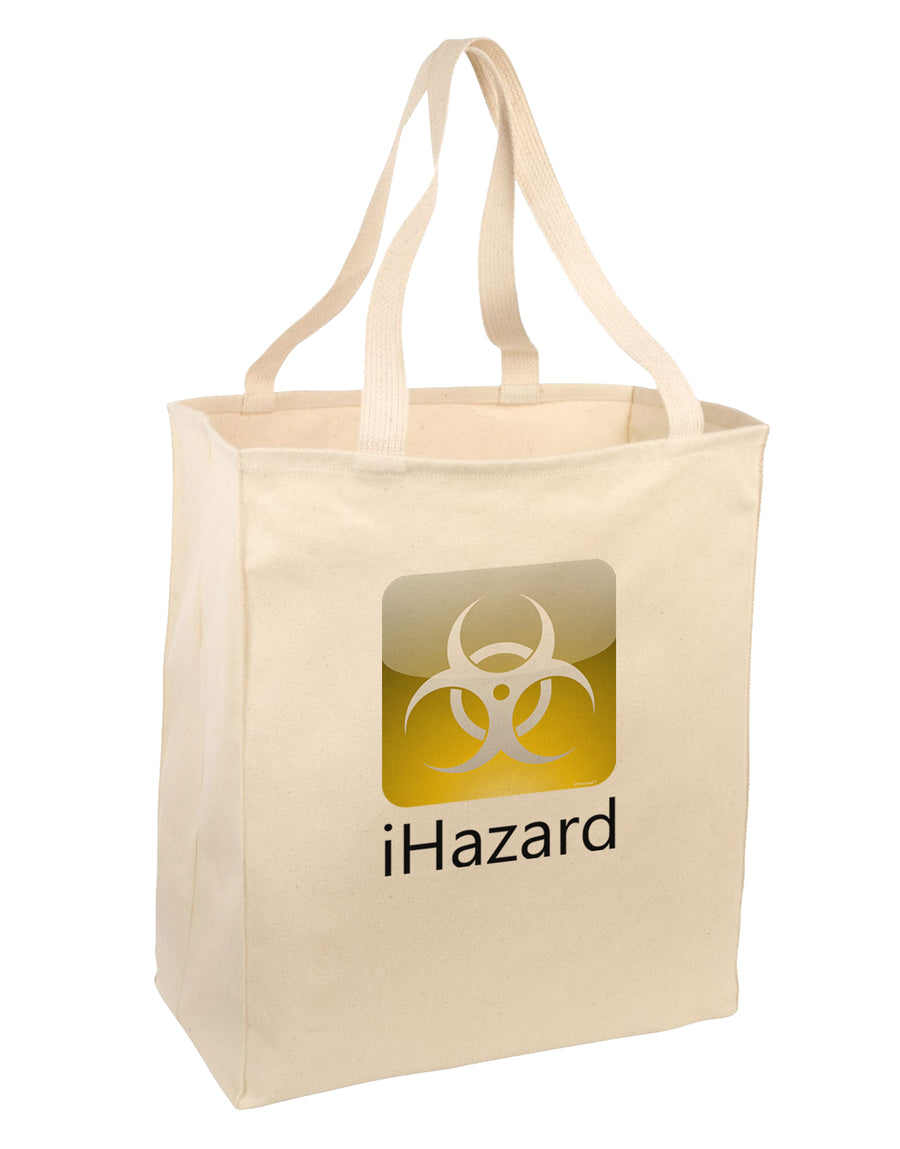 iHazard Logo - Zombie Apocalypse Large Grocery Tote Bag-Grocery Tote-TooLoud-Natural-Large-Davson Sales