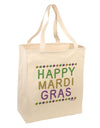 Happy Mardi Gras Beads Large Grocery Tote Bag-Grocery Tote-TooLoud-Natural-Large-Davson Sales