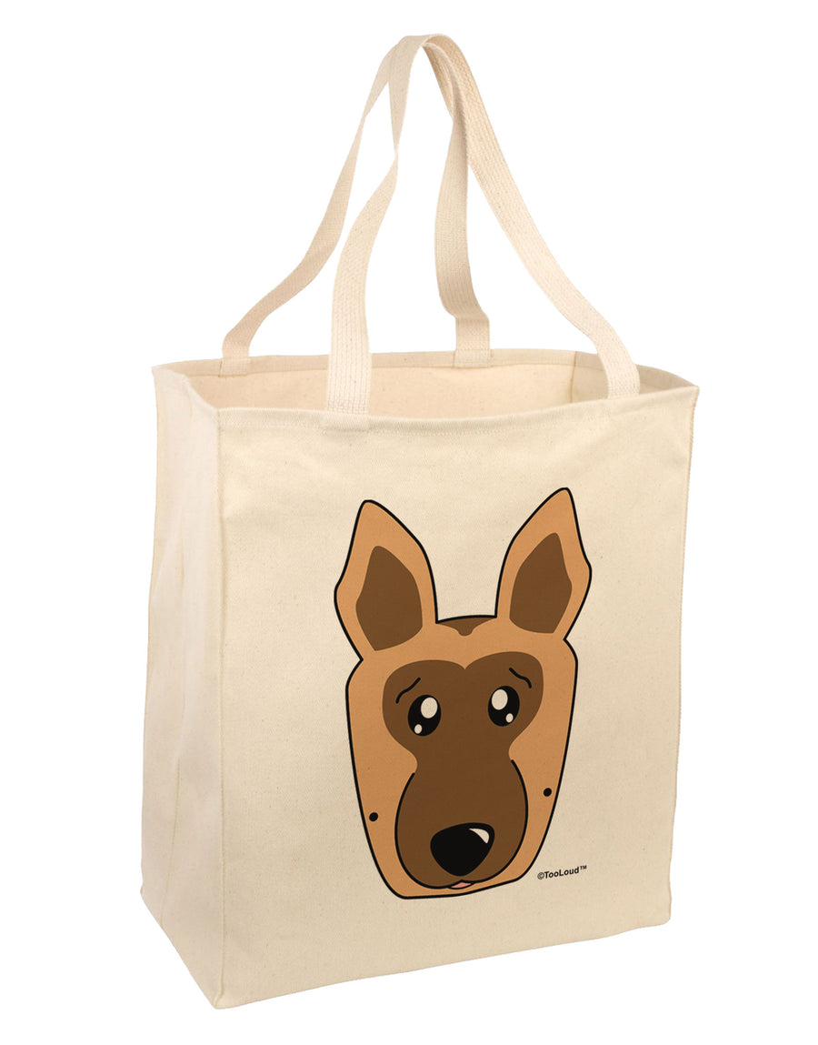 Cute German Shepherd Dog Large Grocery Tote Bag by TooLoud-Grocery Tote-TooLoud-Natural-Large-Davson Sales