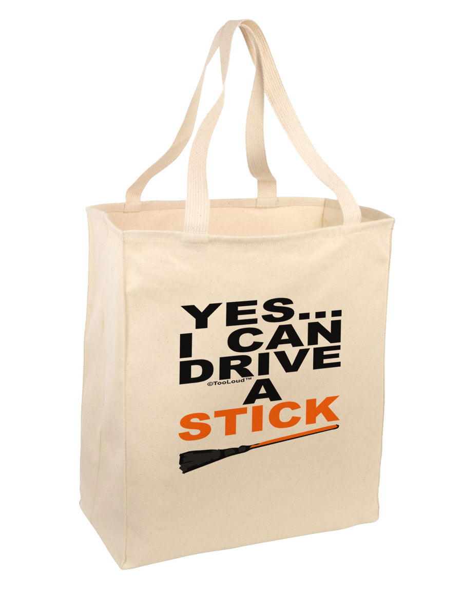 Drive Stick Orange Large Grocery Tote Bag-Grocery Tote-TooLoud-Natural-Large-Davson Sales