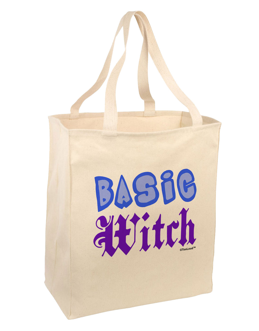 Basic Witch Color Blue Large Grocery Tote Bag-Grocery Tote-TooLoud-Natural-Large-Davson Sales