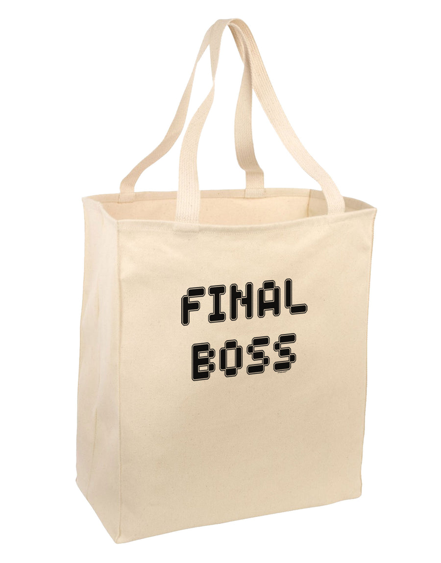 Final Boss Text - Boss Day Large Grocery Tote Bag-Grocery Tote-TooLoud-Natural-Large-Davson Sales