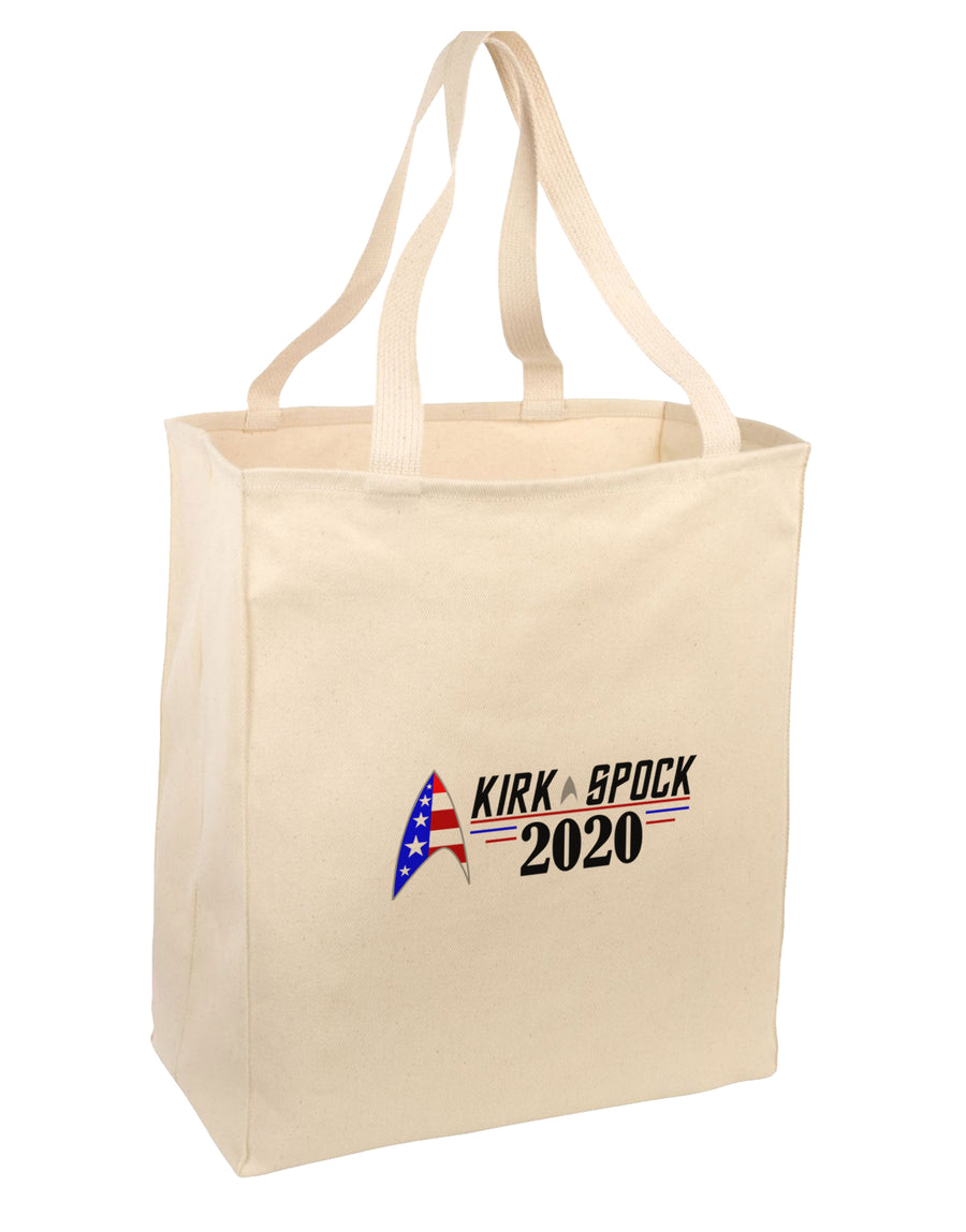 Kirk Spock 2020 Funny Large Grocery Tote Bag-Natural by TooLoud-Grocery Tote-TooLoud-Natural-Large-Davson Sales