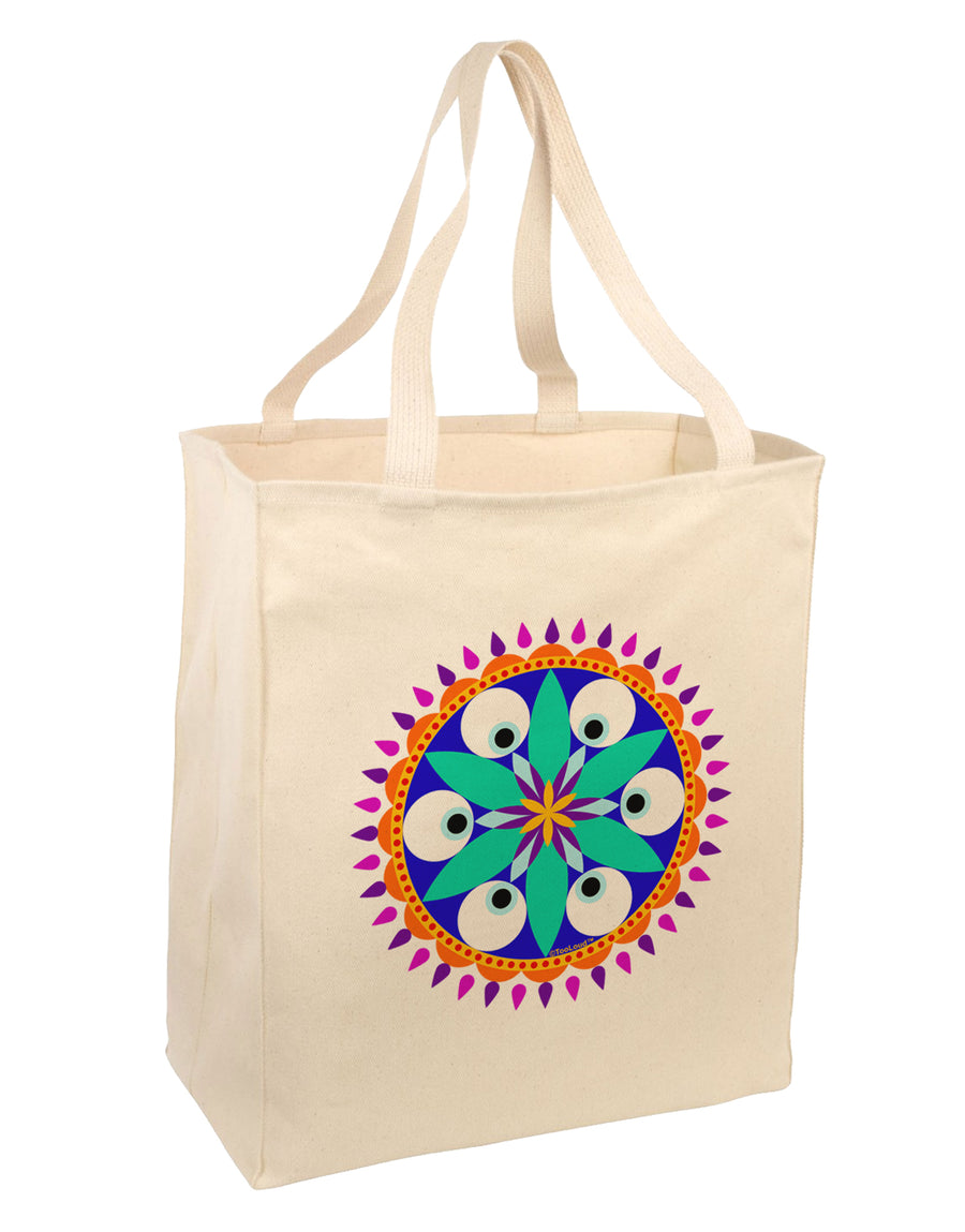 Evil Eye Protection Mandala Large Grocery Tote Bag by TooLoud-TooLoud-Natural-Davson Sales