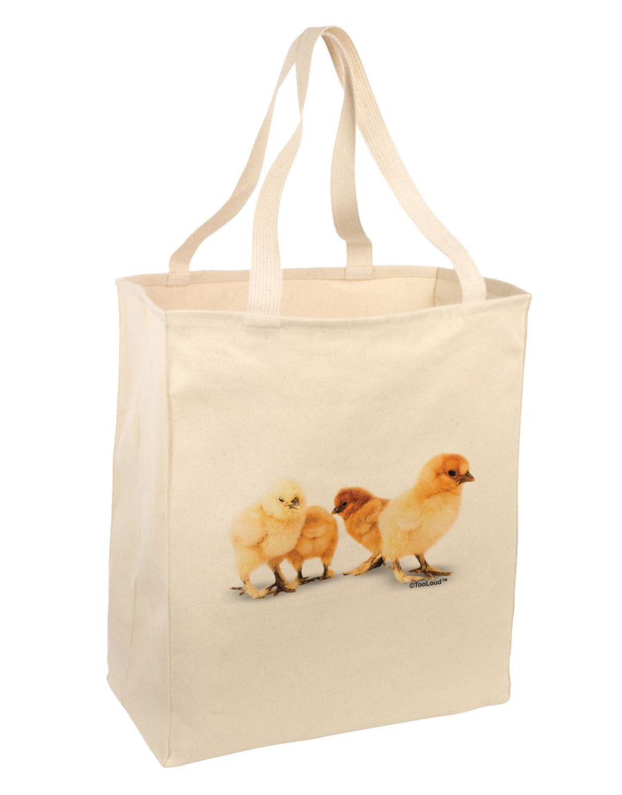 Cute Chicks Large Grocery Tote Bag-Natural-Grocery Tote-TooLoud-Natural-Large-Davson Sales