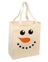 Snowman Face Christmas Large Grocery Tote Bag-Grocery Tote-TooLoud-Natural-Large-Davson Sales