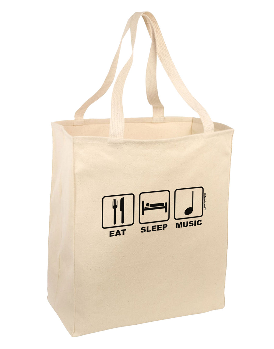 Eat Sleep Music Design Large Grocery Tote Bag by TooLoud-Grocery Tote-TooLoud-Natural-Large-Davson Sales