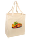 Watercolor Fruit Bowl 1 Large Grocery Tote Bag-Grocery Tote-TooLoud-Natural-Large-Davson Sales