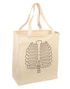 Skeleton Ribcage Halloween Large Grocery Tote Bag-Grocery Tote-TooLoud-Natural-Large-Davson Sales