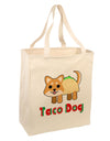 Cute Taco Dog Text Large Grocery Tote Bag-Grocery Tote-TooLoud-Natural-Large-Davson Sales