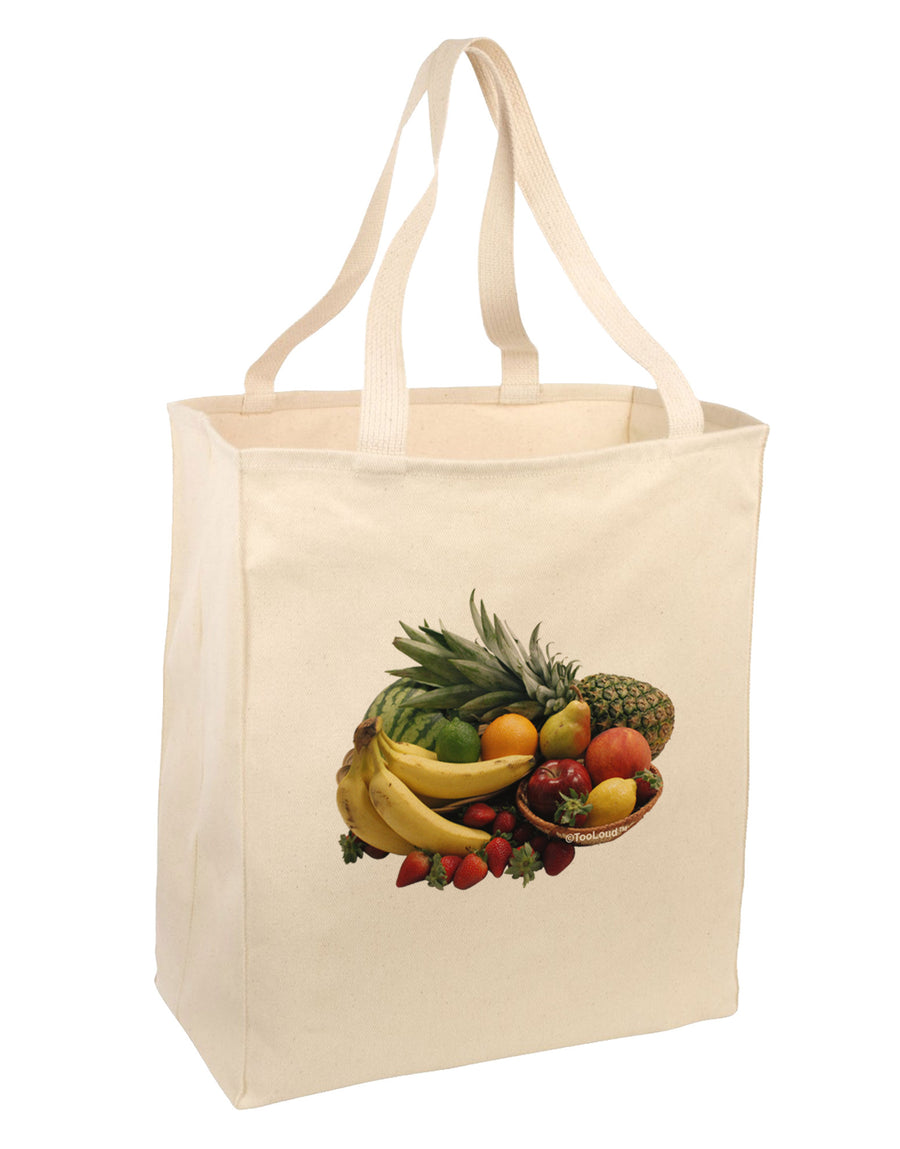 Fruit Basket Still Life Large Grocery Tote Bag-Grocery Tote-TooLoud-Natural-Large-Davson Sales