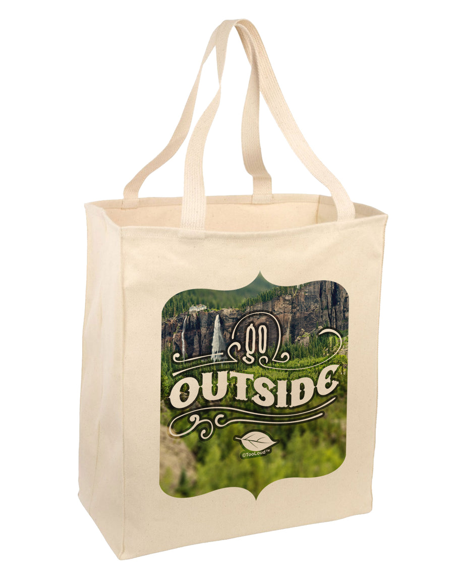 Go Outside - Beautiful Cliffs Large Grocery Tote Bag by TooLoud-TooLoud-Natural-Davson Sales