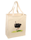 Ostrich Watercolor Large Grocery Tote Bag-Grocery Tote-TooLoud-Natural-Large-Davson Sales