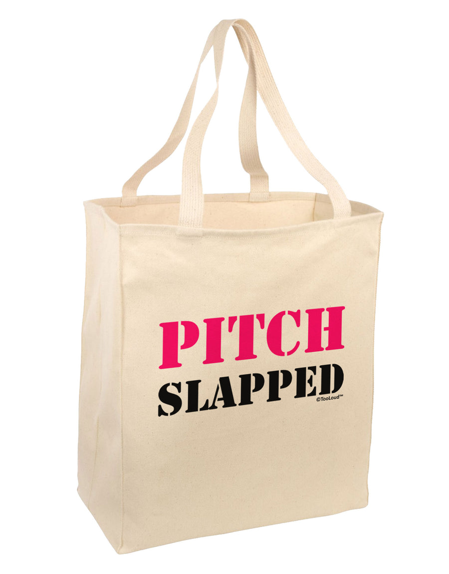 Pitch Slapped - Pink Large Grocery Tote Bag-Grocery Tote-TooLoud-Natural-Large-Davson Sales