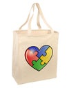 Big Puzzle Heart - Autism Awareness Large Grocery Tote Bag by TooLoud-Grocery Tote-TooLoud-Natural-Large-Davson Sales