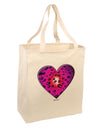 Water Droplet Heart Magenta Large Grocery Tote Bag by TooLoud-Grocery Tote-TooLoud-Natural-Large-Davson Sales