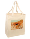 Montezuma Castle Watercolor Large Grocery Tote Bag-Natural-Grocery Tote-TooLoud-Natural-Large-Davson Sales