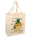 St Patricks Day Leprechaun Doge Large Grocery Tote Bag-Grocery Tote-TooLoud-Natural-Large-Davson Sales