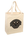 Cute Pug Dog - Black Large Grocery Tote Bag by TooLoud-Grocery Tote-TooLoud-Natural-Large-Davson Sales