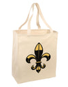 Golden Fleur de Lis Large Grocery Tote Bag-Natural-Grocery Tote-TooLoud-Natural-Large-Davson Sales