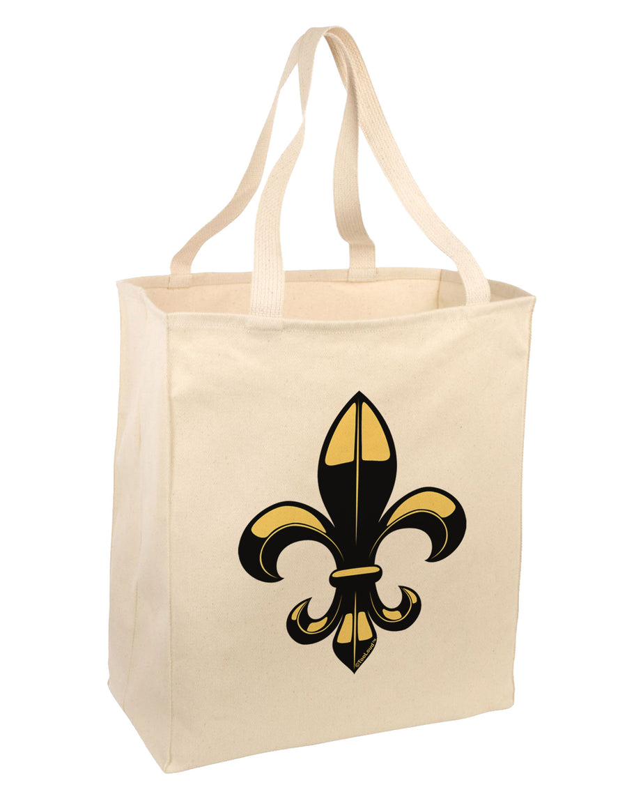 Golden Fleur de Lis Large Grocery Tote Bag-Natural-Grocery Tote-TooLoud-Natural-Large-Davson Sales