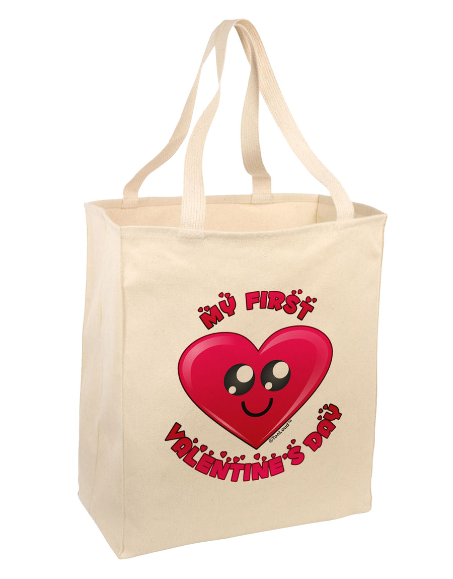 My First Valentine's Day Large Grocery Tote Bag-Grocery Tote-TooLoud-Natural-Large-Davson Sales