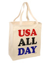 USA All Day - Distressed Patriotic Design Large Grocery Tote Bag by TooLoud-Grocery Tote-TooLoud-Natural-Large-Davson Sales