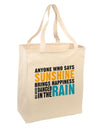 Anyone Who Says Sunshine Inspirational Quote Large Grocery Tote Bag-Grocery Tote-TooLoud-Natural-Large-Davson Sales