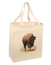 Strong Bison Cutout Large Grocery Tote Bag-Natural-Grocery Tote-TooLoud-Natural-Large-Davson Sales