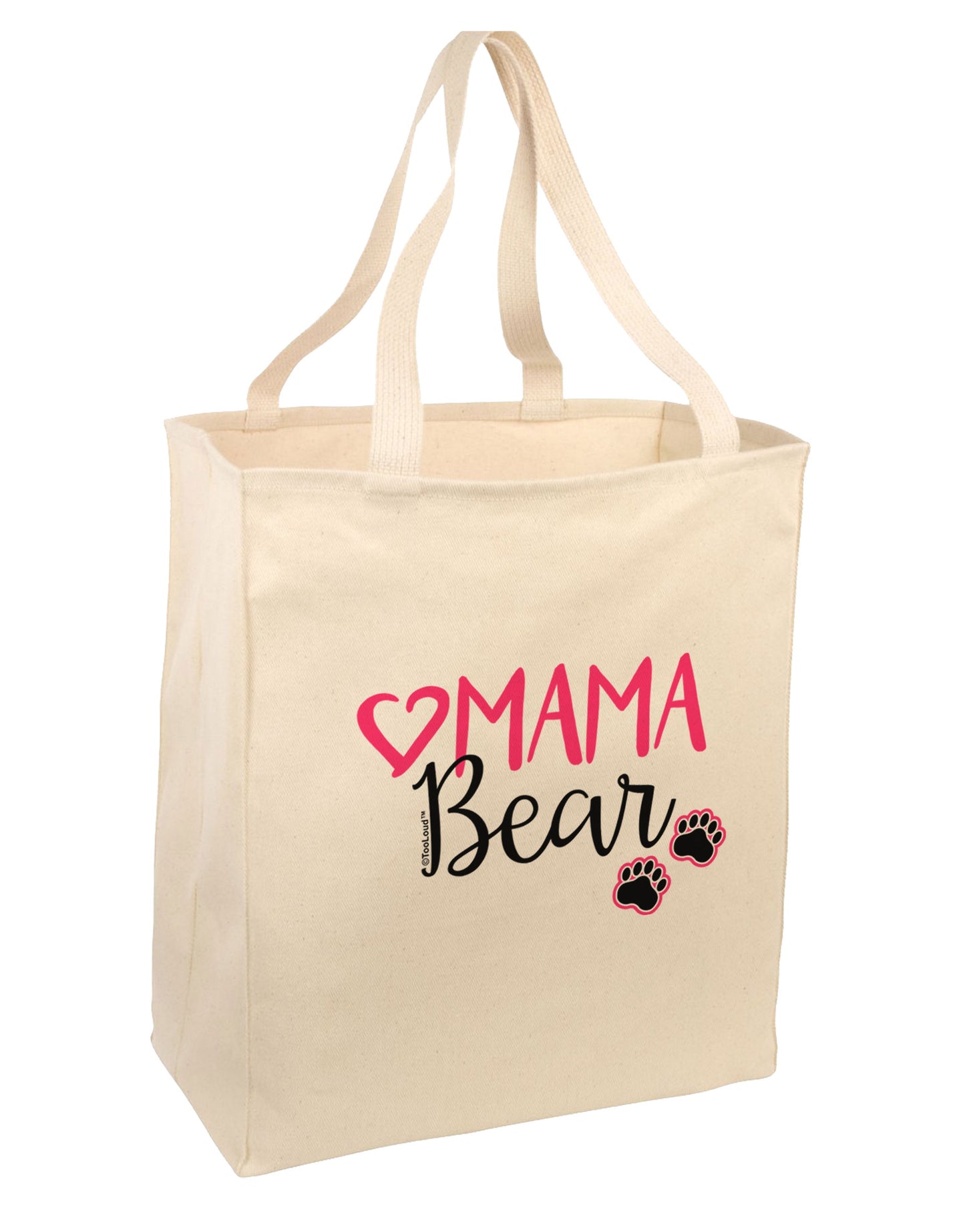 Mama Bear Paws Large Grocery Tote Bag-Natural-Grocery Tote-TooLoud-Natural-Large-Davson Sales