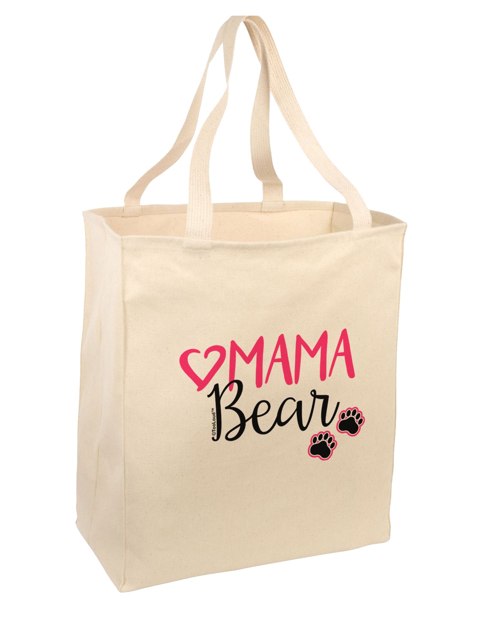 Mama Bear Paws Large Grocery Tote Bag-Natural-Grocery Tote-TooLoud-Natural-Large-Davson Sales