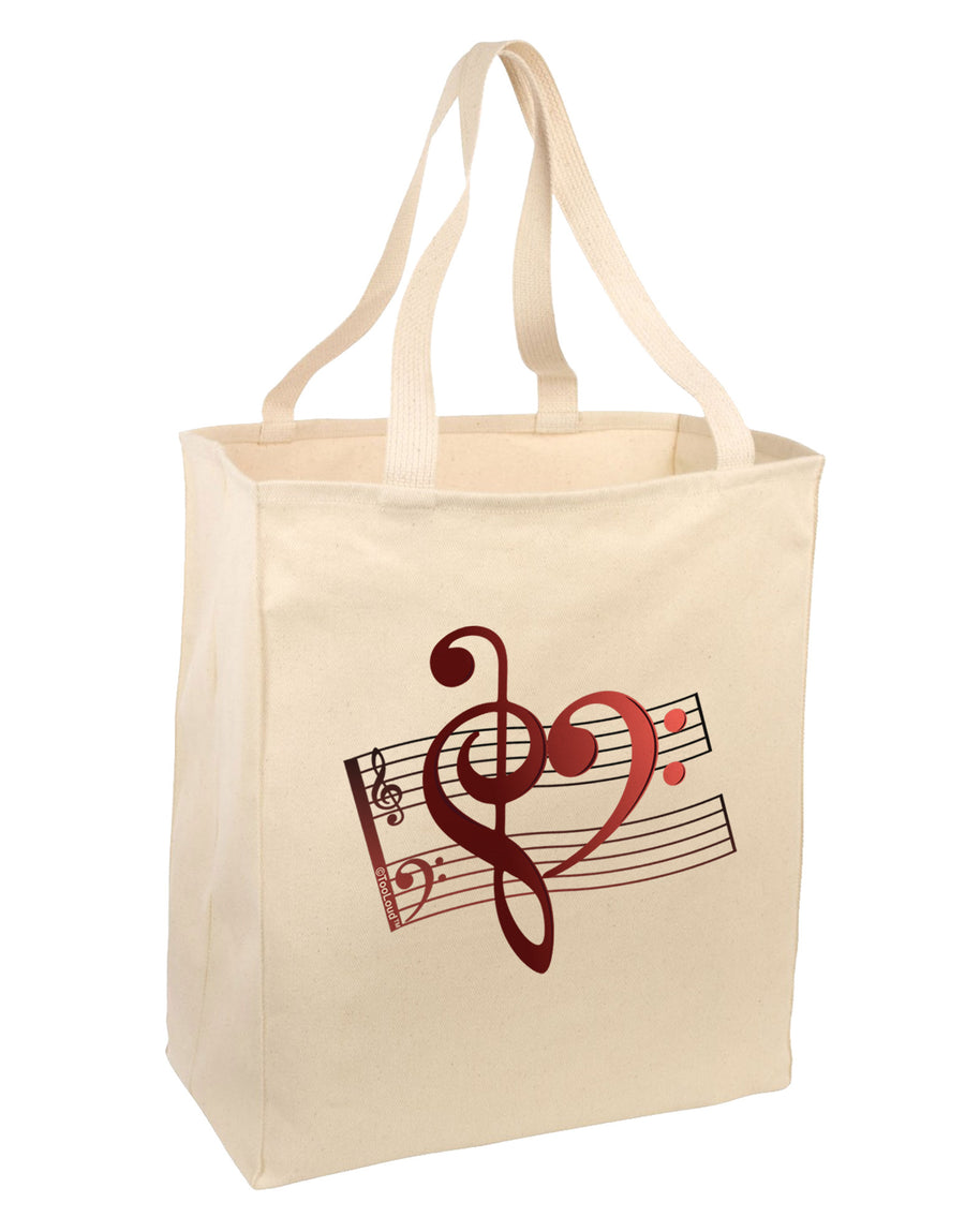 Heart Sheet Music Large Grocery Tote Bag-Grocery Tote-TooLoud-Natural-Large-Davson Sales