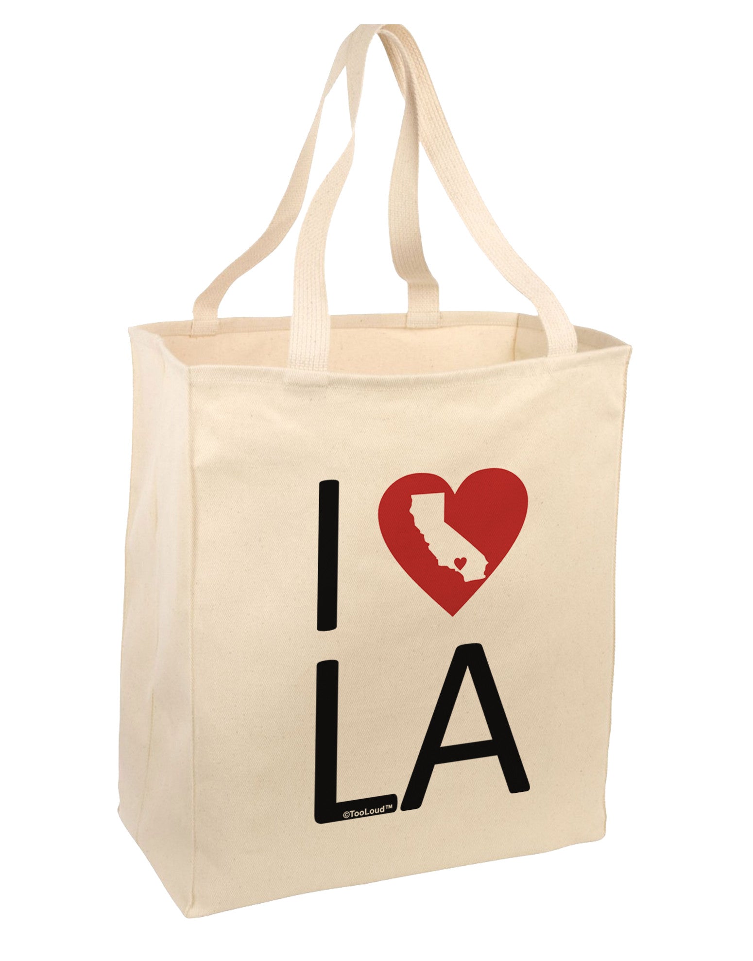 I Heart Los Angeles Large Grocery Tote Bag-Natural-Grocery Tote-TooLoud-Natural-Large-Davson Sales