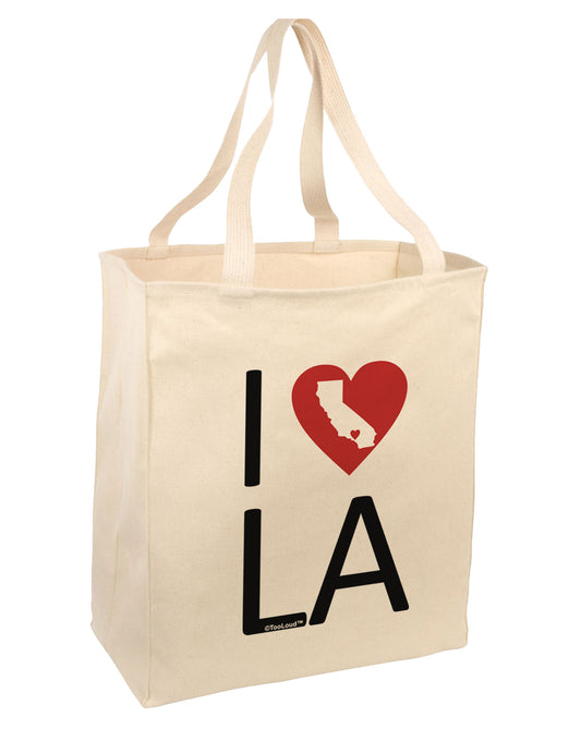 I Heart Los Angeles Large Grocery Tote Bag-Natural-Grocery Tote-TooLoud-Natural-Large-Davson Sales