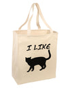 I Like Cat Silhouette Design Large Grocery Tote Bag by TooLoud-Grocery Tote-TooLoud-Natural-Large-Davson Sales