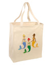 Three Mermaids Large Grocery Tote Bag-Grocery Tote-TooLoud-Natural-Large-Davson Sales