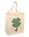 Celtic Knot 4 Leaf Clover St Patricks Large Grocery Tote Bag-Grocery Tote-TooLoud-Natural-Large-Davson Sales