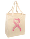 Pink Breast Cancer Awareness Ribbon - Stronger Everyday Large Grocery Tote Bag-Grocery Tote-TooLoud-Natural-Large-Davson Sales