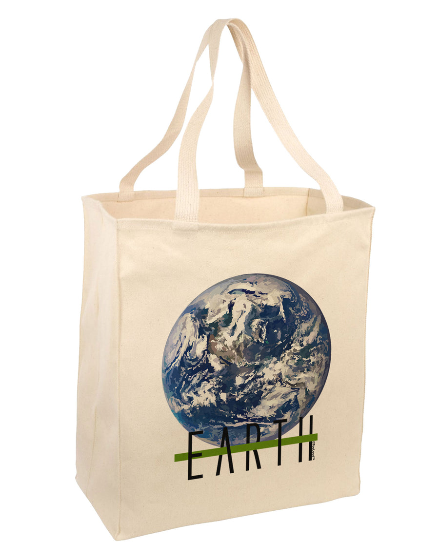 Planet Earth Text Large Grocery Tote Bag by TooLoud-Grocery Tote-TooLoud-Natural-Large-Davson Sales