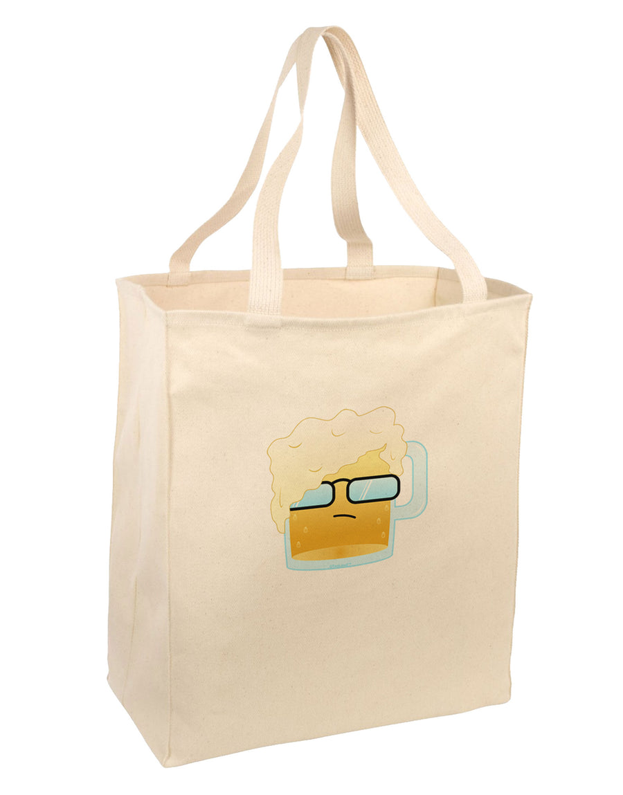 Bartleby the Hipster Beer Large Grocery Tote Bag-Grocery Tote-TooLoud-Natural-Large-Davson Sales