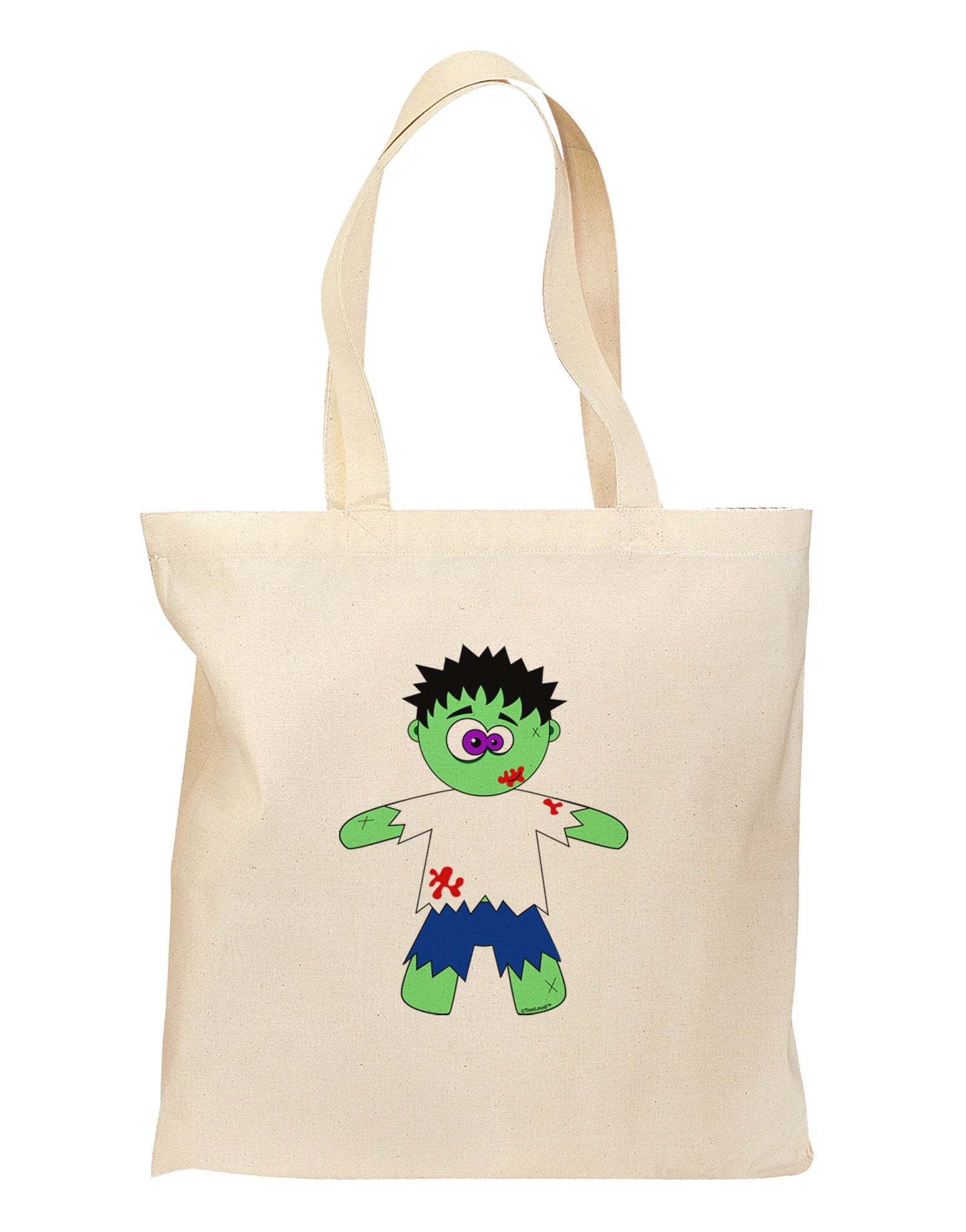 Zombie Boy Halloween Grocery Tote Bag-Grocery Tote-TooLoud-Natural-Medium-Davson Sales