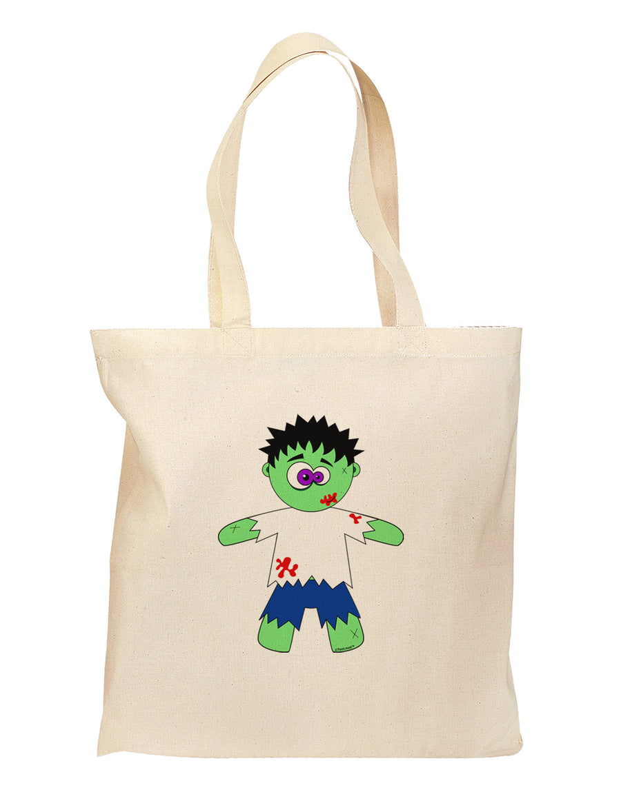 Zombie Boy Halloween Grocery Tote Bag-Grocery Tote-TooLoud-Natural-Medium-Davson Sales