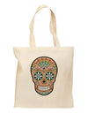 Version 6 Copper Patina Day of the Dead Calavera Grocery Tote Bag-Grocery Tote-TooLoud-Natural-Medium-Davson Sales