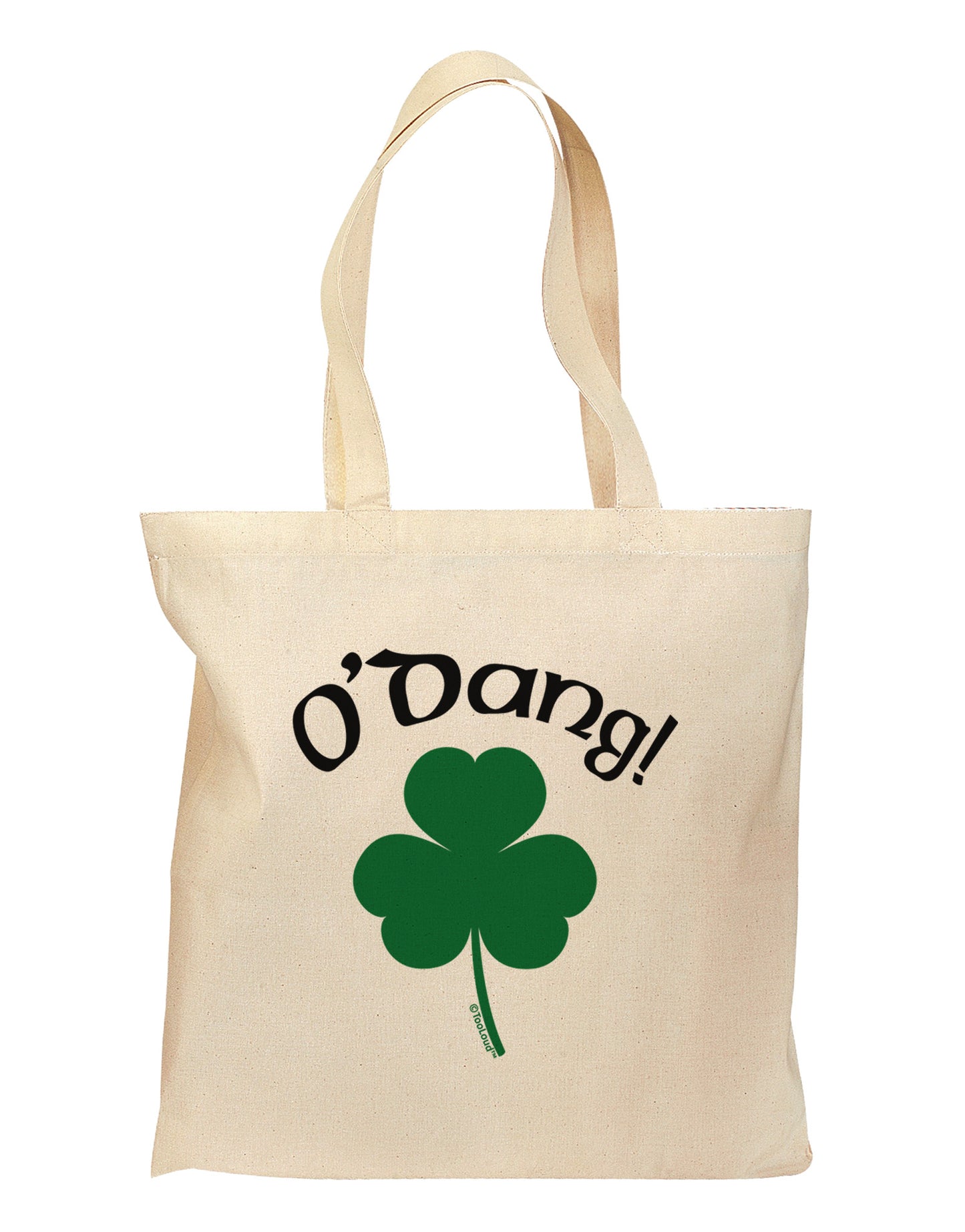 O'Dang - St Patrick's Day Grocery Tote Bag-Grocery Tote-TooLoud-Natural-Medium-Davson Sales